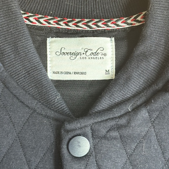 Sovereign Code LA Blue Quilted button up sweatshirt Size M - Picture 2 of 7